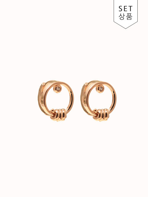 14K 18K 콜린 매듭 써클 귀걸이
