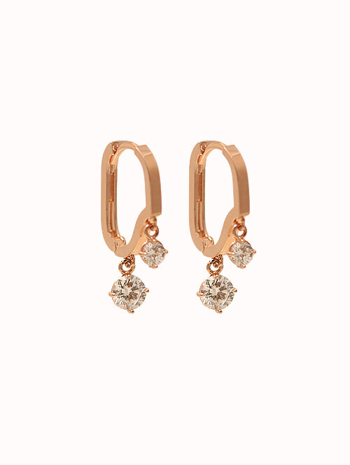 14K 18K 쥬네디 큐빅 귀걸이 (대사이즈)