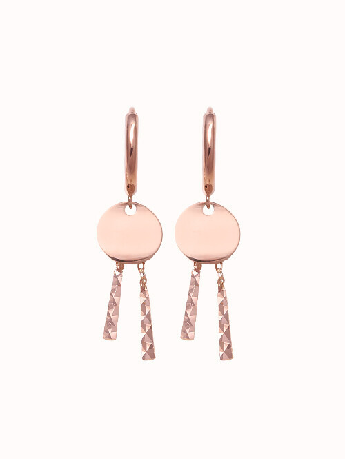 14K 18K 엔루비 써클 태슬 드롭 귀걸이