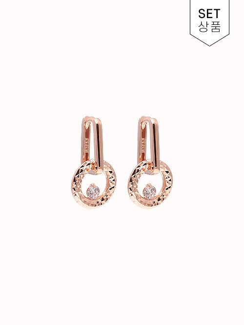14K 18K 피티 써클 컷팅 귀걸이