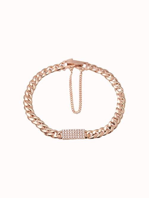 14K 18K 아게트 스퀘어 체인 팔찌