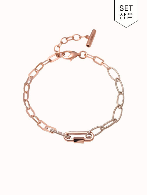 14K 18K 포샤 투톤 클립 팔찌