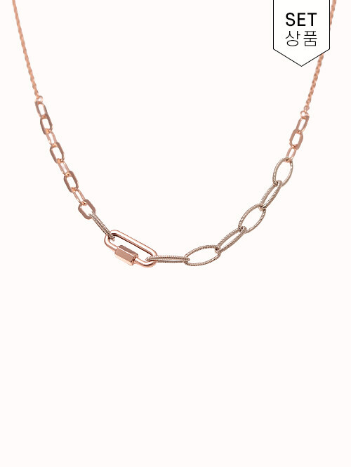 14K 18K 포샤 투톤 클립 목걸이