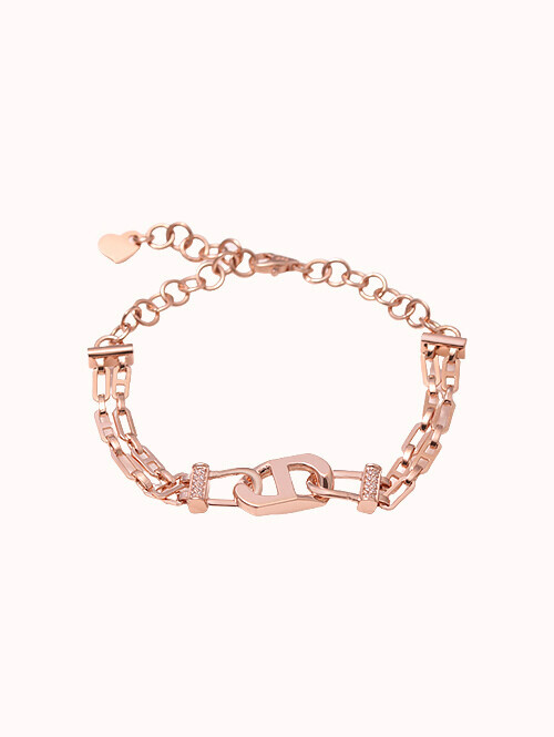 14K 18K 블랑쉬 버클 두줄 팔찌