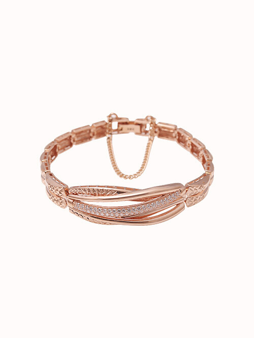 14K 18K 케테나 웨이브 볼드 팔찌