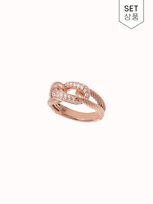 14K 18K 레비네스 체인 꼬임 반지