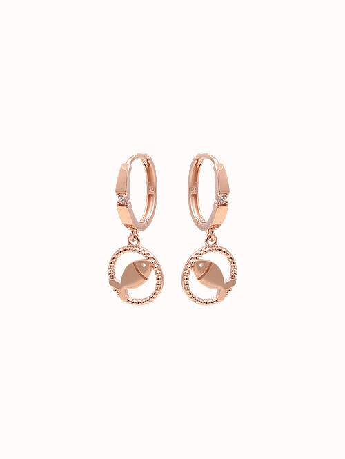 14K 18K 코렐린 피쉬 귀걸이