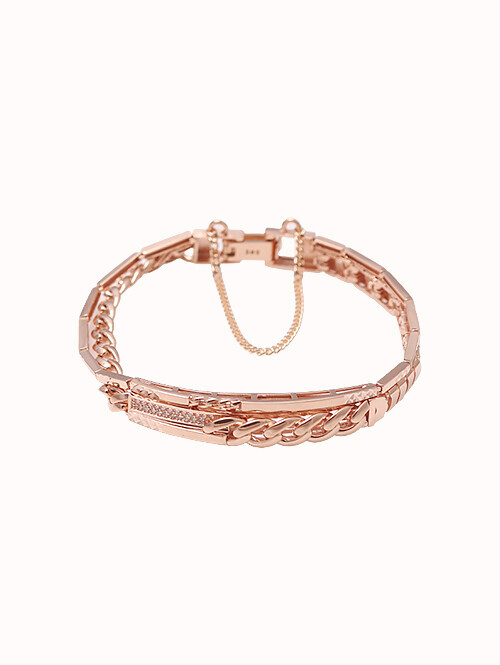 14K 18K 트아체 볼드 두줄 팔찌