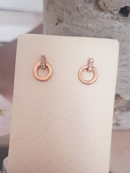 14K 아렐리 써클 큐빅 귀걸이(핀/침형)