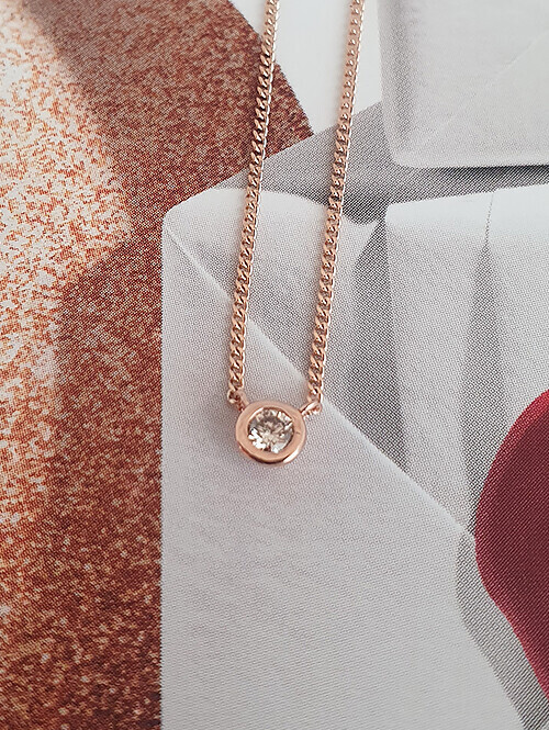 14K 18K 클레아 꼬냑 다이아 심플 목걸이