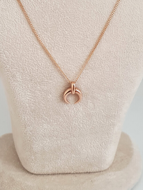 14K 18K 스테마 초승달 목걸이