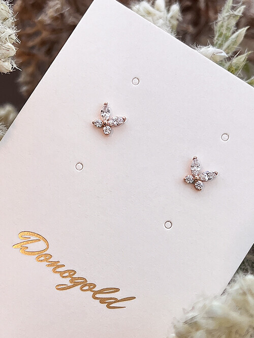 14K 미니 글로시 나비 귀걸이(핀/침형)