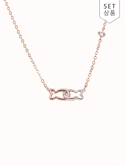 14K 18K 페테 쌍둥이 물고기 목걸이