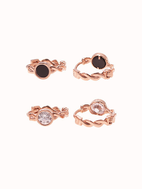 14K 18K 플린체 써클 꼬임 링 귀걸이