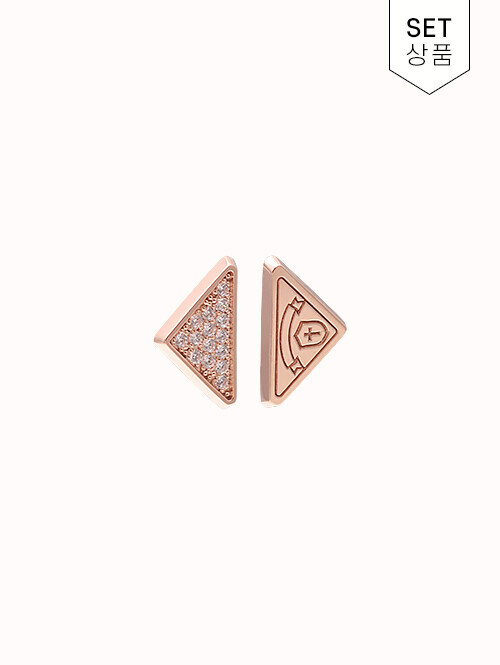 14K 18K 밀라노 삼각 언발 귀걸이