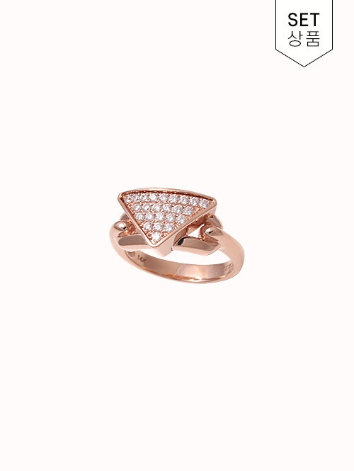 14K 18K 밀라노 삼각 체인 반지