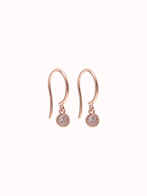 14K 18K 제레 큐빅 후크 귀걸이