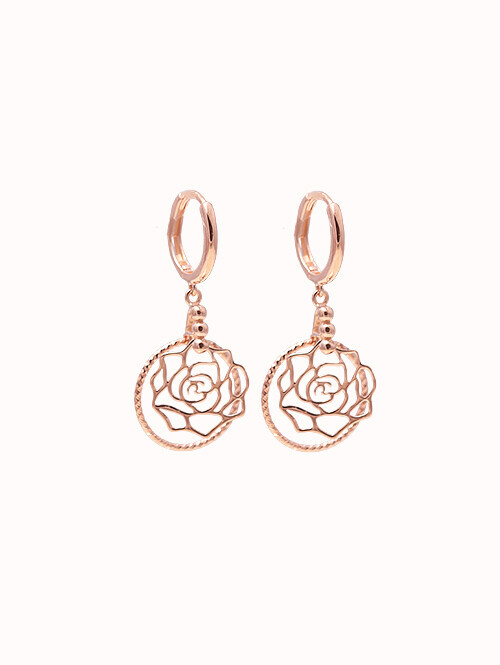 14K 18K 로즈 펀칭 귀걸이