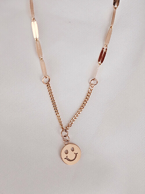 14K 18K 레몬체인 스마일 발찌