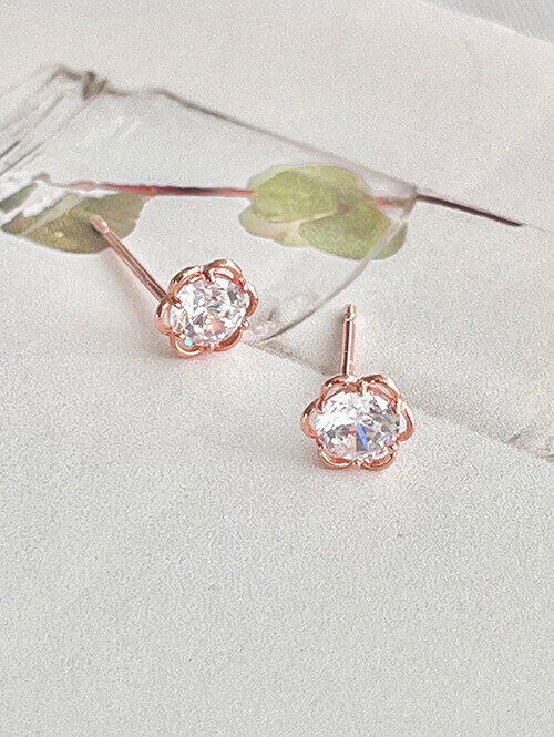 14K 18K 브루밍 플라워 귀걸이 (핀/침형)