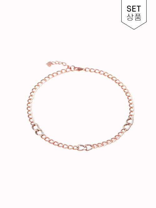 14K 18K 슬레비 믹스 체인 발찌