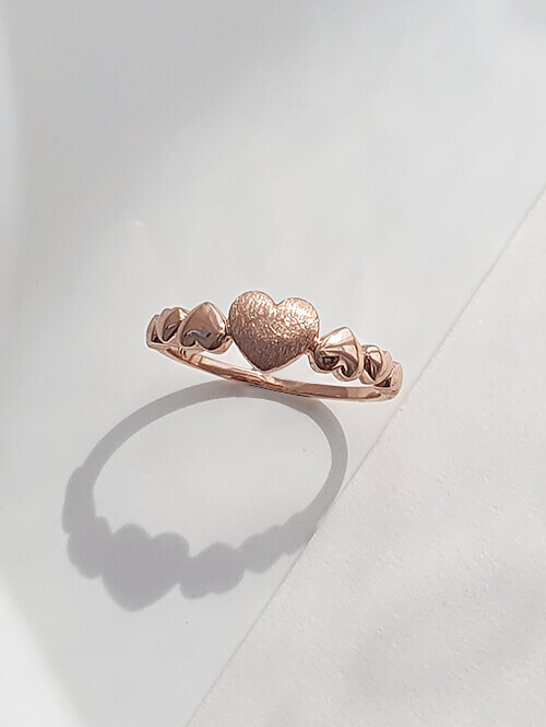 14K 18K 엘리나 스지 하트 반지