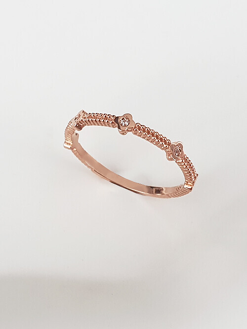 14K 18K 연지 플라워 엠보 반지