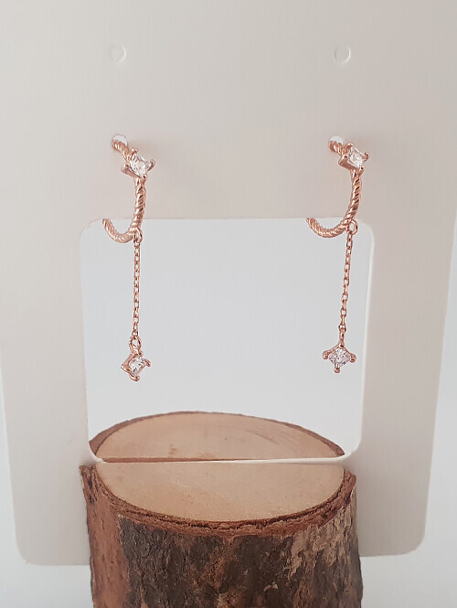 14K 마티아 큐빅 귀걸이(핀/침형)