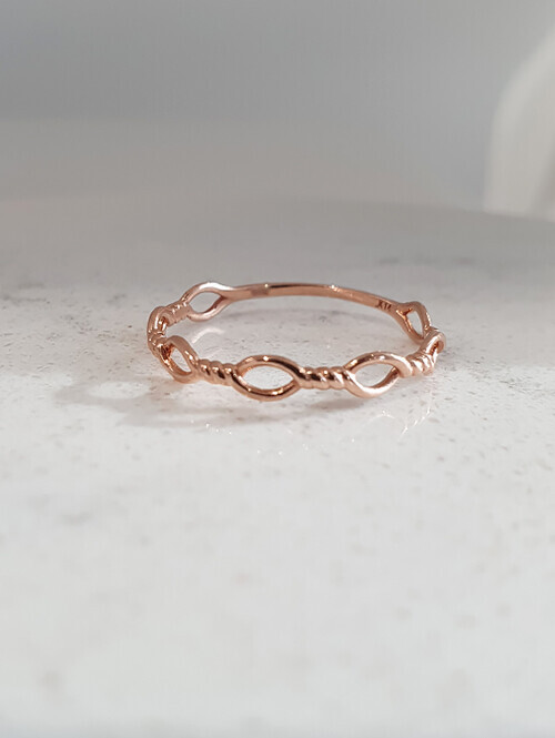 14K 18K 제디 로프 꼬임 반지