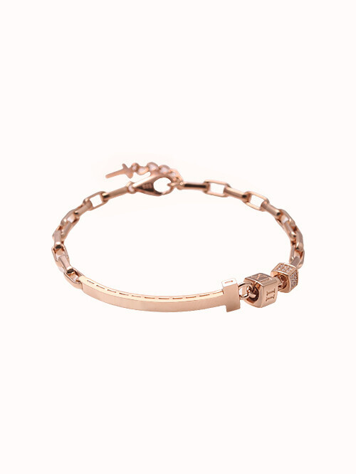 14K 18K 벨라드 T 라운드 팔찌