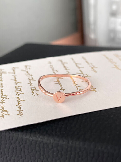 14K 18K 레레 V 각인 써클 반지