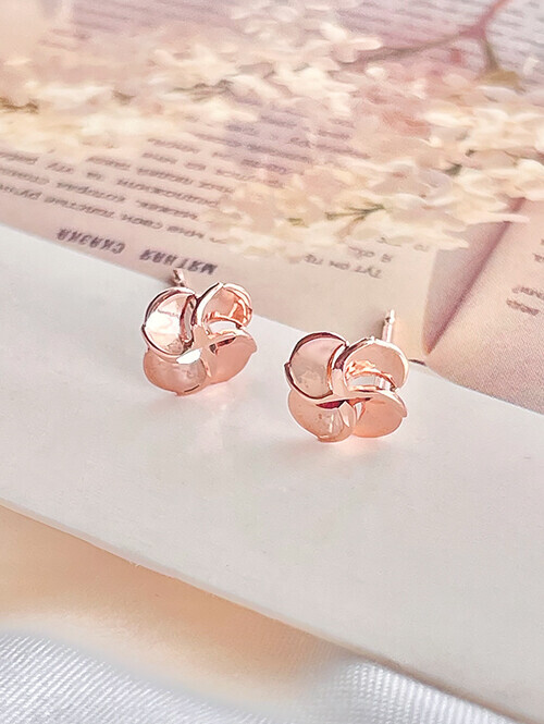 14K 연꽃 플라워 귀걸이(핀/침형)