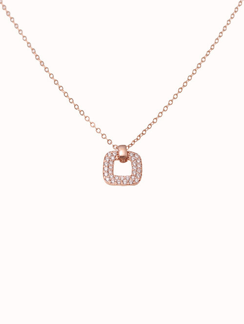 14K 18K 첼린 스퀘어 큐빅 목걸이