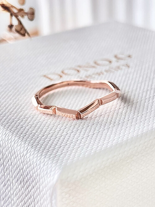 14K 18K 스텐 스퀘어 컷팅 반지