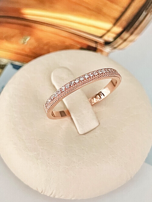 14K 18K 프로트 엠보 큐빅 반지