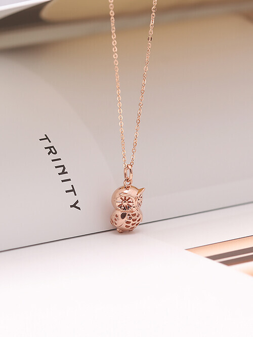 14K 18K 아사아라 입체 부엉이 목걸이