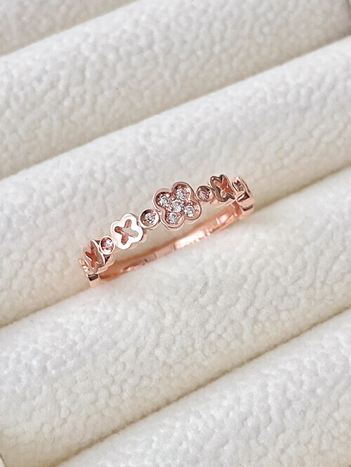 14K 18K 로리안 클로버 반지