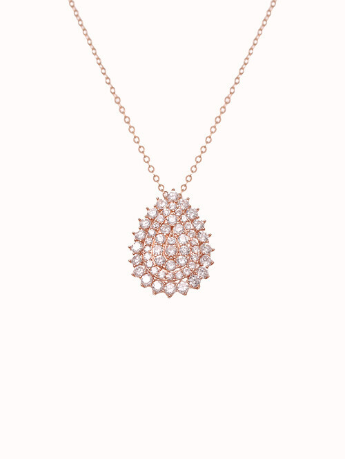 14K 18K 헤든 티어스 큐빅 목걸이