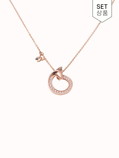 14K 18K 라이즌 돌핀 써클 목걸이