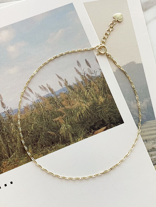 14K 18K 각사다리 발찌 (0.5굵기)