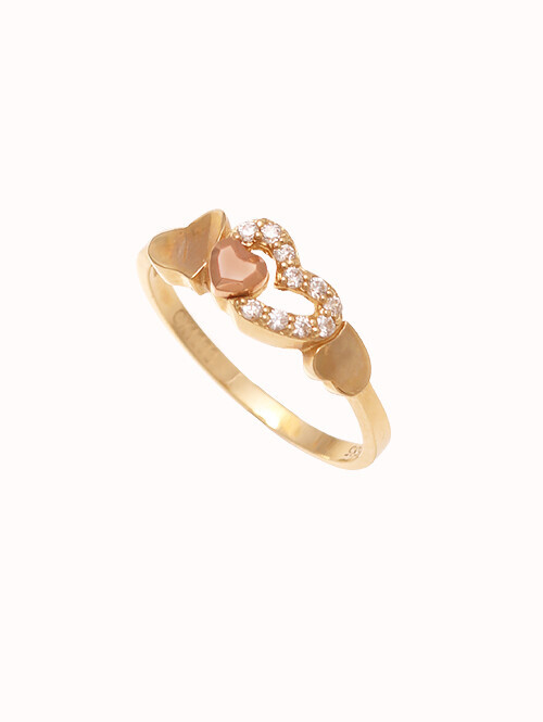 14K 18K 콰드루플 하트 반지