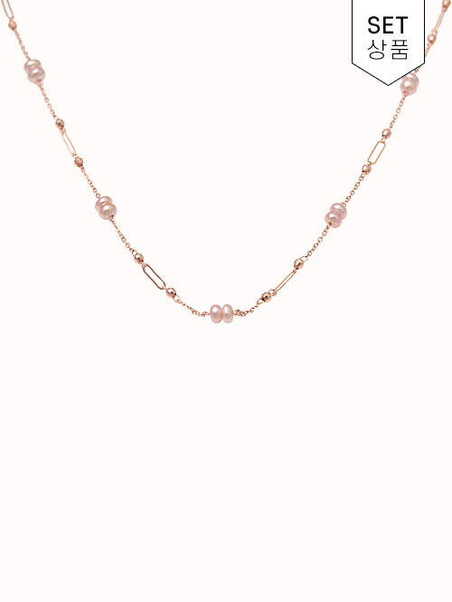 14K 다엔느 담수진주 클립 목걸이