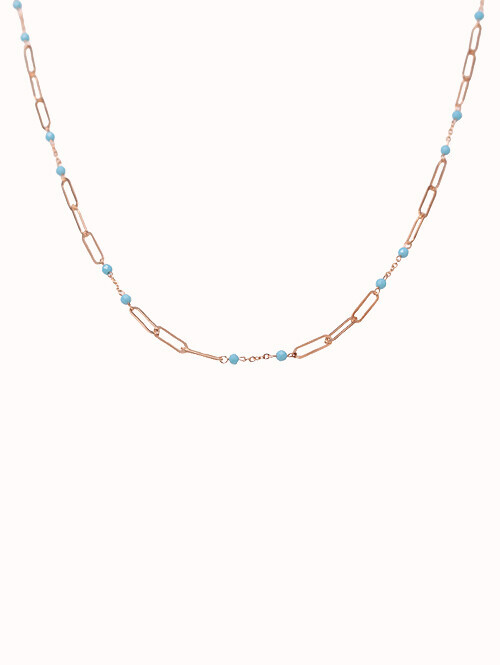 14K 모링 터키석 클립 체인 목걸이