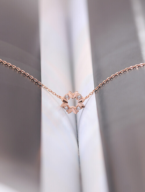 14K 18K 아니타 리스 플라워 목걸이