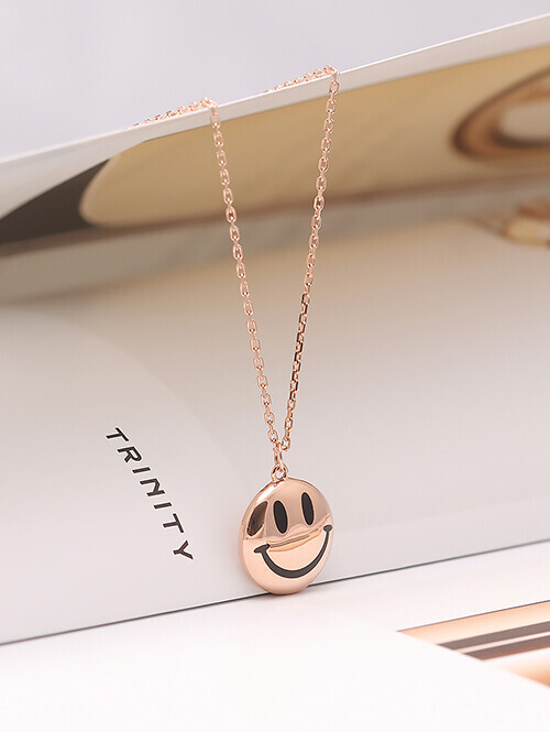 14K 18K 빅 스마일 목걸이