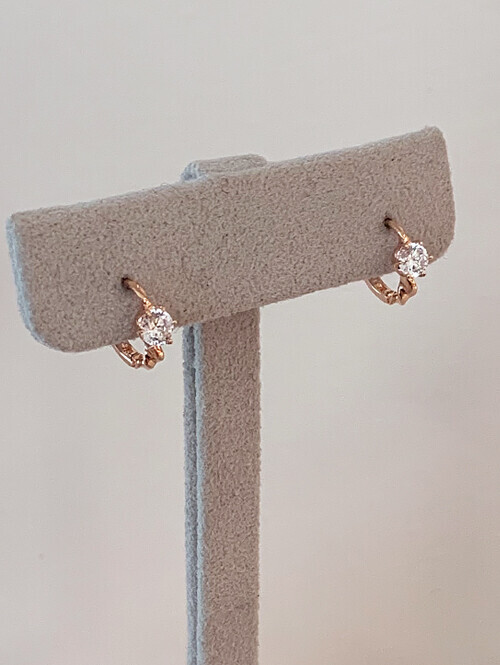 14K 18K 메르니 큐빅 꼬임 귀걸이