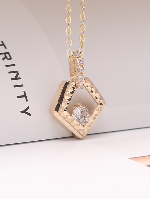 14K 18K 로텐나 컷팅 스퀘어 펜던트 (체인별도상품)