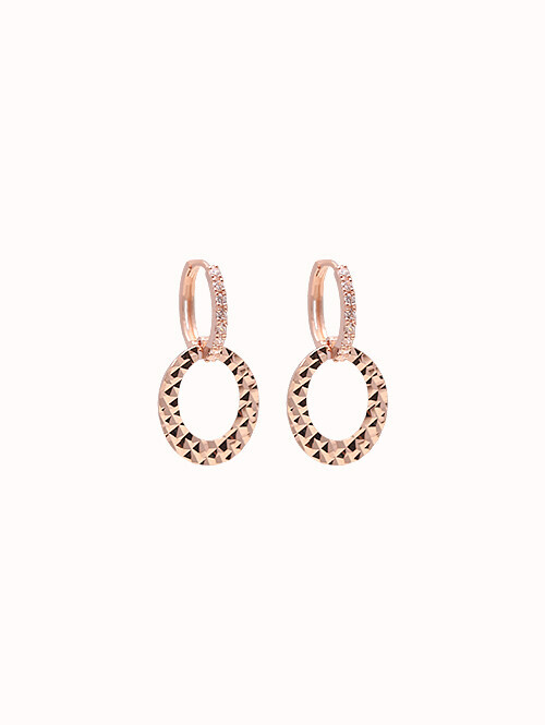 14K 18K 리키 써클 컷팅 귀걸이