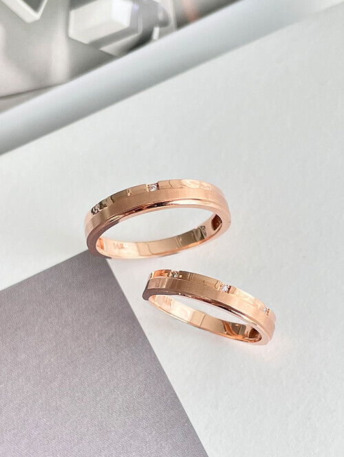 14K,18K 모던 심플 투라인 커플링
