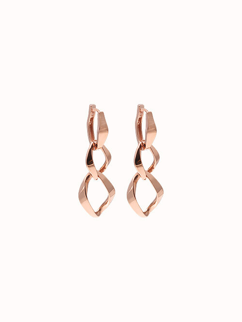 14K 18K 메이라 볼드 체인 드롭 귀걸이